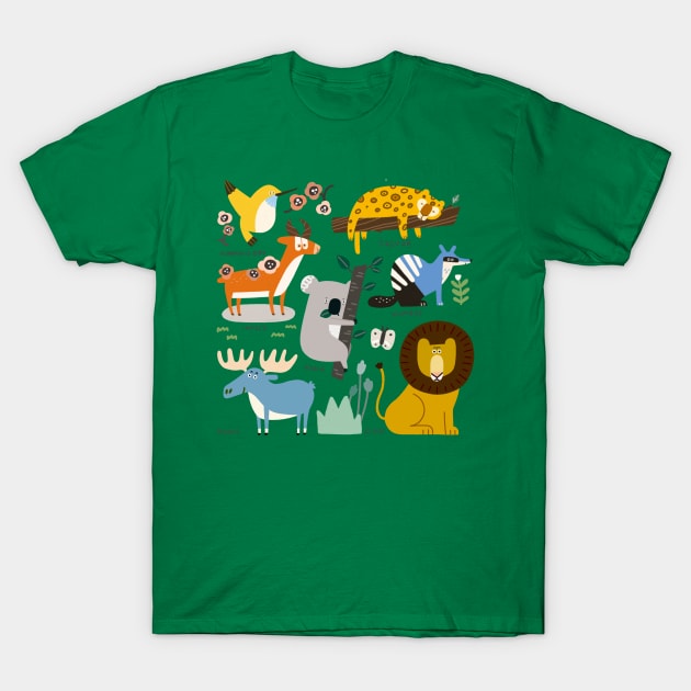 Cute Animal Friends 2 T-Shirt by MrFox-NYC